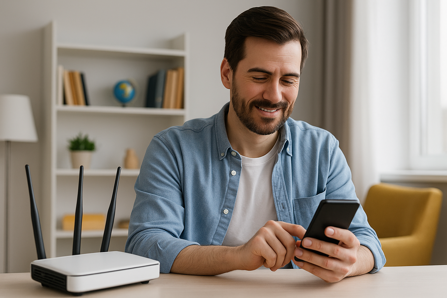 Telekommunikationsdienst – moderner Nutzer mit Smartphone